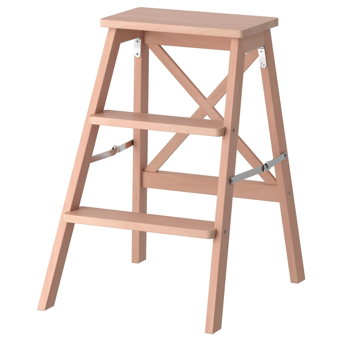 BEKVÄM Escabeau, 3 marches - hêtre 63 cm
