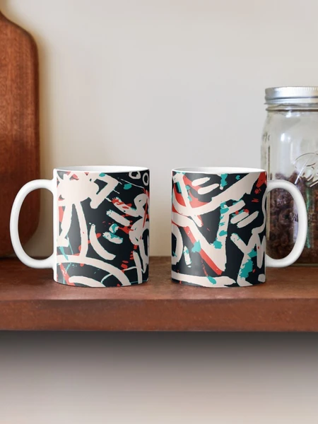  Mug à café Street Art Graffiti Motif Encre et Posca