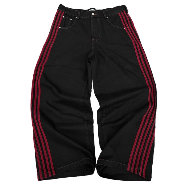 TRACK JEANS (BLACK/RED)