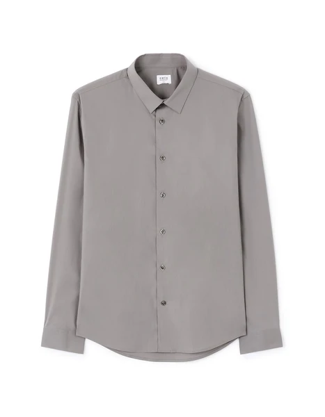 Chemise slim en coton stretch - anthracite