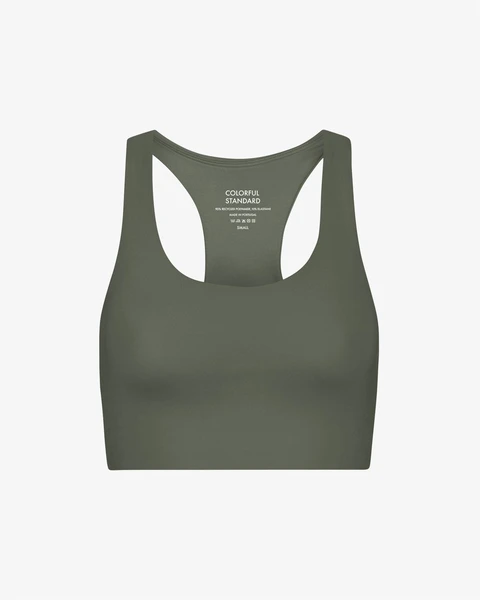 Brassière en recyclé | dusty olive "active cropped bra dusty olive" Colorful Standard