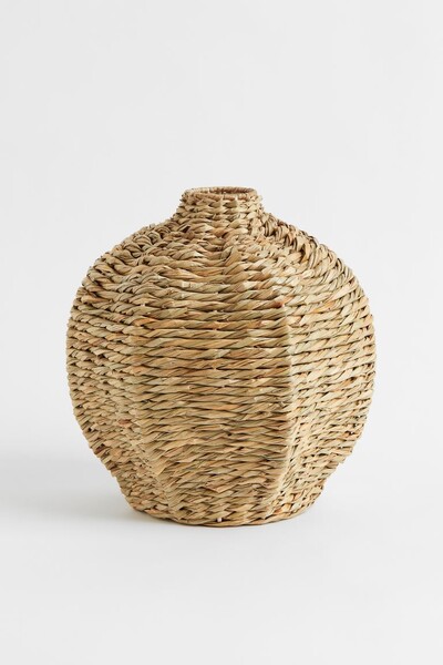 Vase en jonc de mer fait main