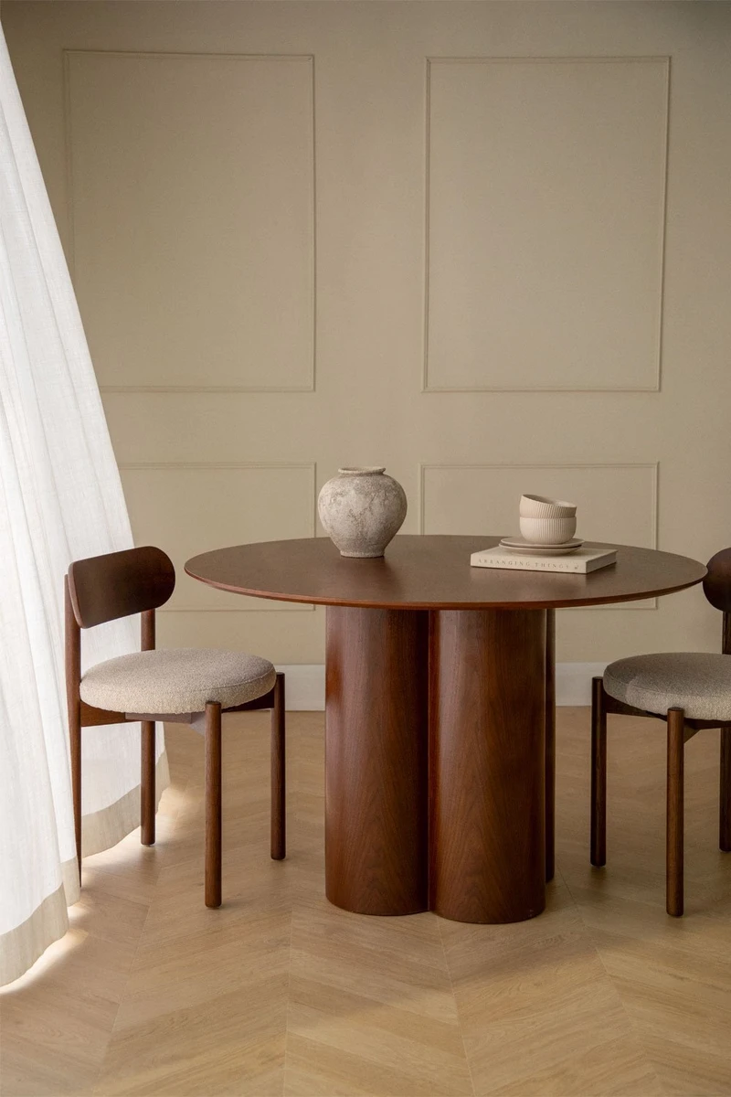 Table à manger ronde en bois (Ø120 cm) Athena