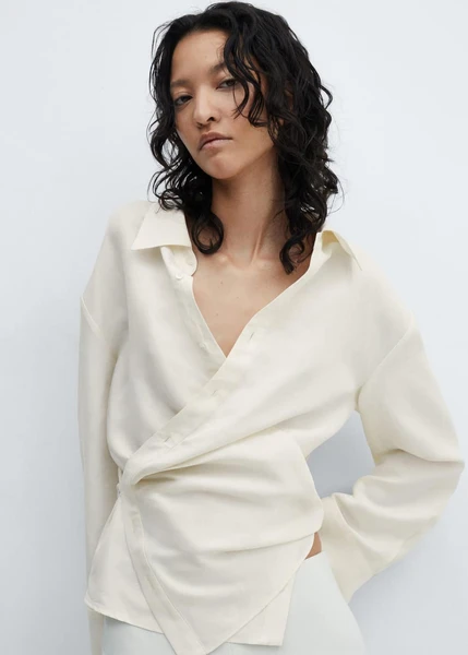 Chemise lin croisée   -  Femme | Mango France