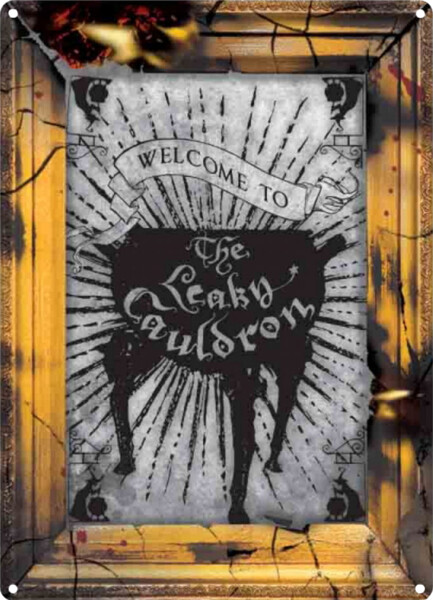 Harry Potter - Leaky Cauldron Small A5 Tin Sign by Half Moon Bay | Popcultcha