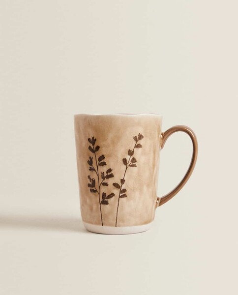 TASSE GRÈS FEUILLE
