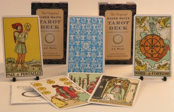 Tarot cards Deck, pouch set The Original Rider Waite Cards and guide book- includes free velvet satin lined pouch