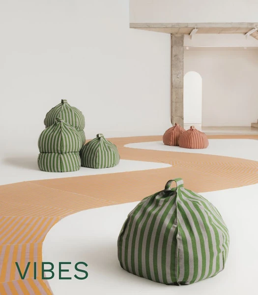 Pouf rond Landscape matelassé