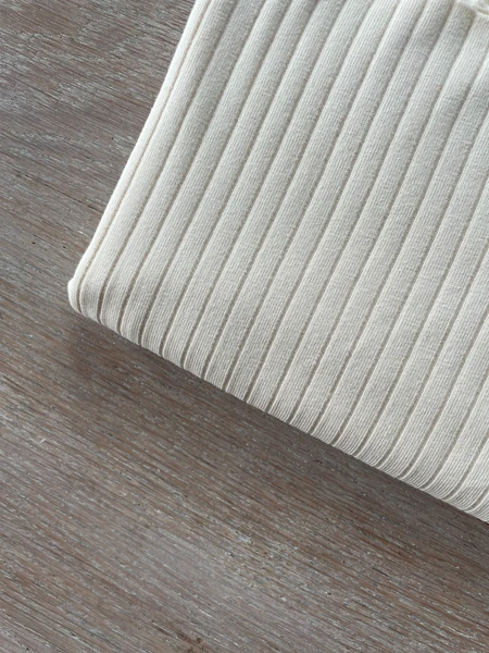 Jersey à côtes - Colette - Ivoire