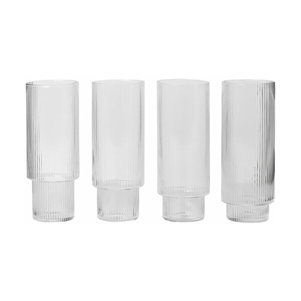 4 Verres à eau long drink Ripple - Ferm Living