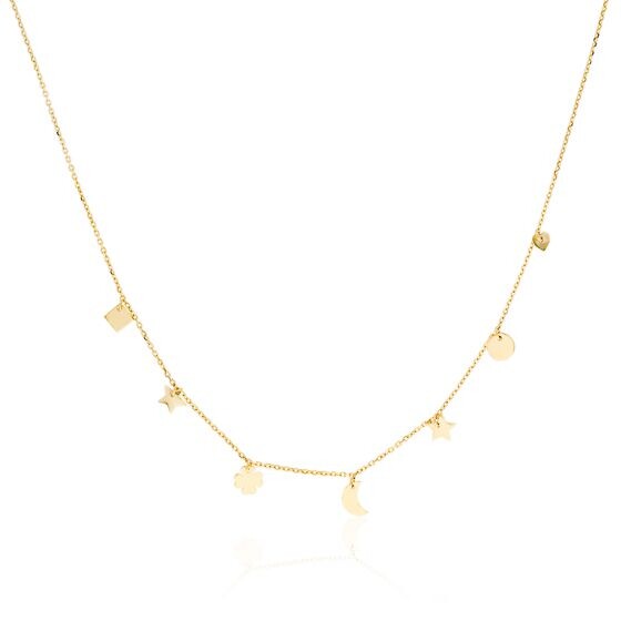 Collier étoile lune cœur en or jaune,scarlett or scarlett - Ocarat