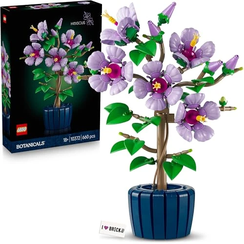 Lego Hibiscus Fleur (10372) – Fleurs Lego Botaniques, bouquet de fleurs décoratif (avec carrelage imprimé)