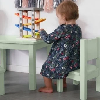 Ensemble Table & Chaises Enfant Montessori - Vert Amande