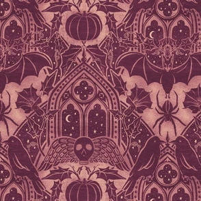 Gothic Halloween - large - garnet Fabric | Spoonflower