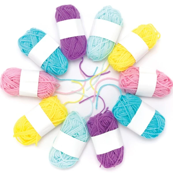 10 pelottes de laine pastel