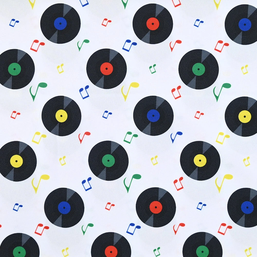 Tissu carnaval polyester vinyle fond blanc