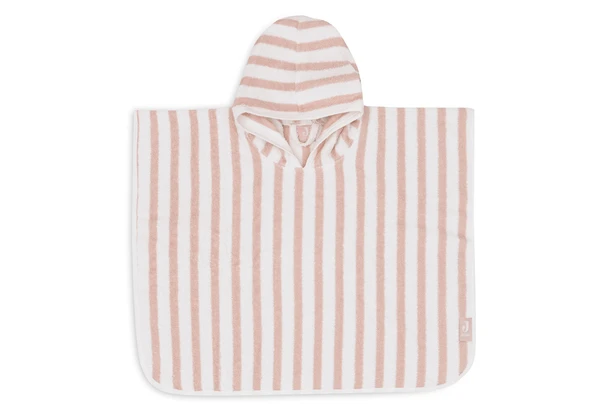Poncho de Bain Stripe Éponge Wild Rose GOTS