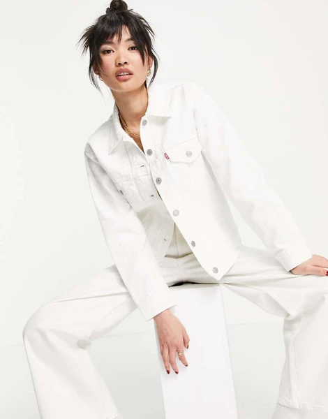 Levi's - Ex-boyfriend - Veste camionneur en jean - Blanc