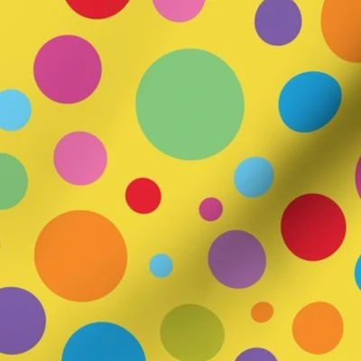 Clown Spots - on yellow - medium scale Fabric | Spoonflower