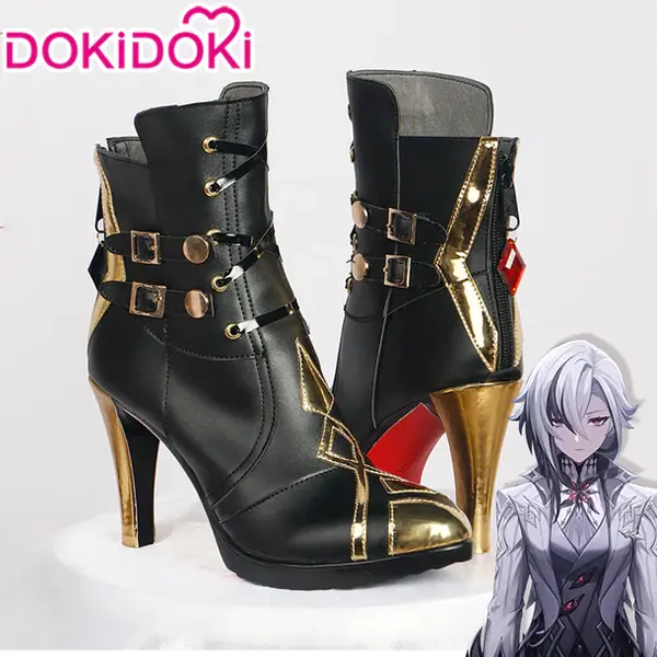 【In Stock】DokiDoki Game Genshin Impact Fontaine Fatui Harbinger Cosplay The Knave Arlecchino Shoes