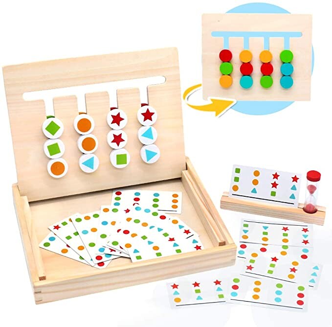 Jouets en Bois Puzzle de Tri Montessori avec Sablier Forme Couleur Jouets  Éducatifs pour Garçons Filles 3 4 5 Ans: .fr: Jeux et Jouets