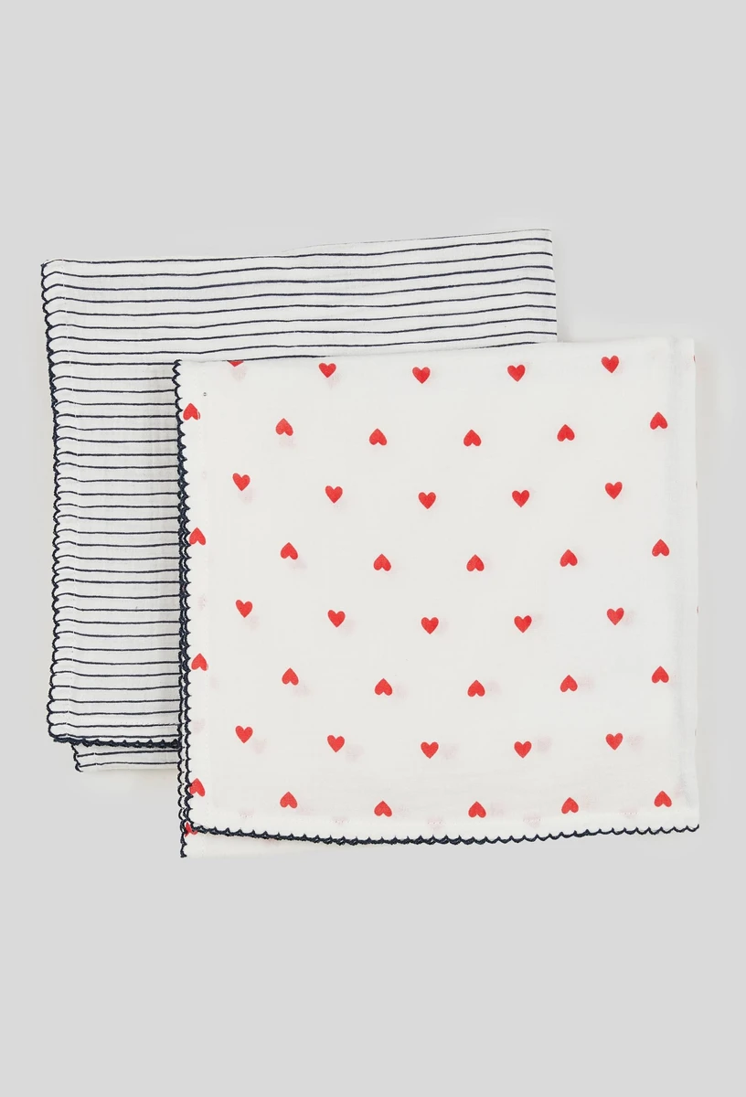 Lot de 2 langes imprimés en gaze de coton BIO GOTS