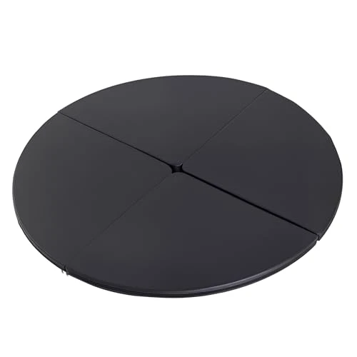 HOMCOM Tapis de pole dance pliable - pole dance mat - tapis de protection Ø 150 cm épaisseur 5 cm - revêtement plastique noir