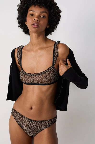Brassière en tulle léopard