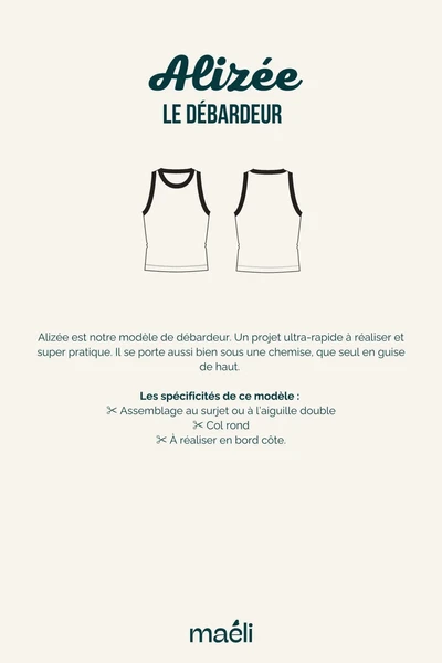Patron Le débardeur, Alizée - PDF