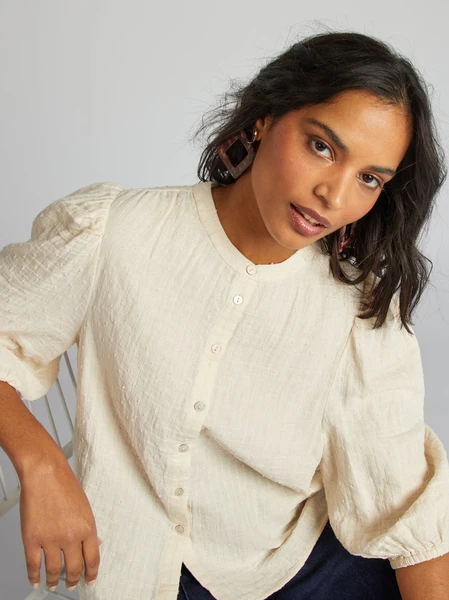 Blouse brodée en gaze de coton