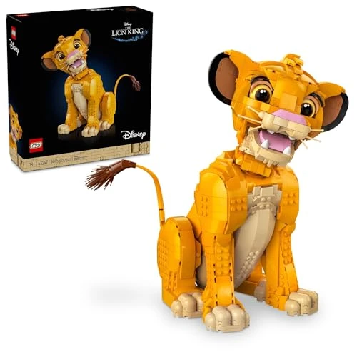 Lego Disney Young Simba Le Roi Lion - Kit de Construction pour Adultes - Figurine Disney à Construire à partir de 18 Ans - Kits de Bricolage et travaux manuels pour Les Fans du Film - Cadeau