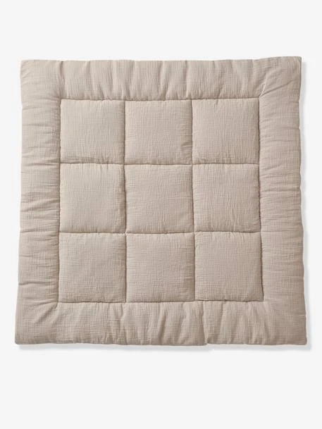 Tapis de sol / Fond de parc uni gaze et percale de coton taupe - Vertbaudet