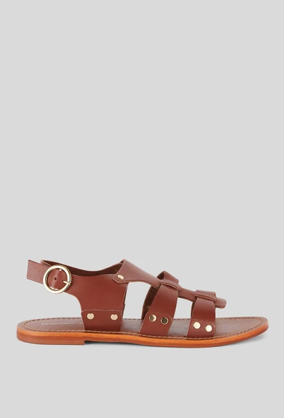 Sandales en cuir à clous