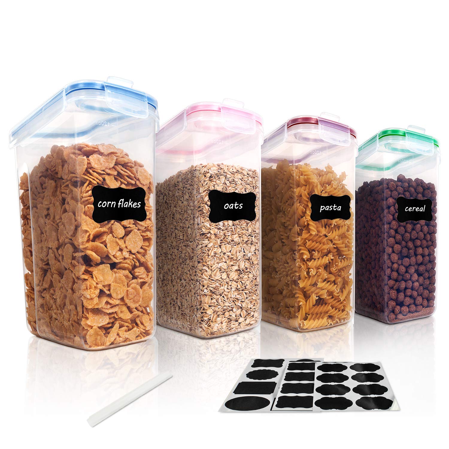 Lot De 9 Boîtes De Conservation Alimentaire Vtopmart 2L - Plastique Sans BPA, Noires, Hermétiques, Passe Au Lave-vaisselle