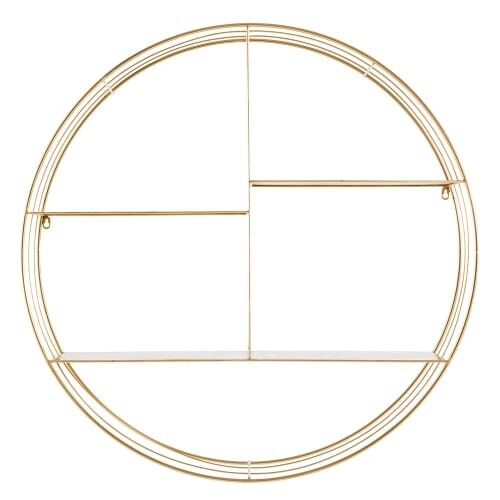 Étagère murale ronde en métal doré | Maisons du Monde