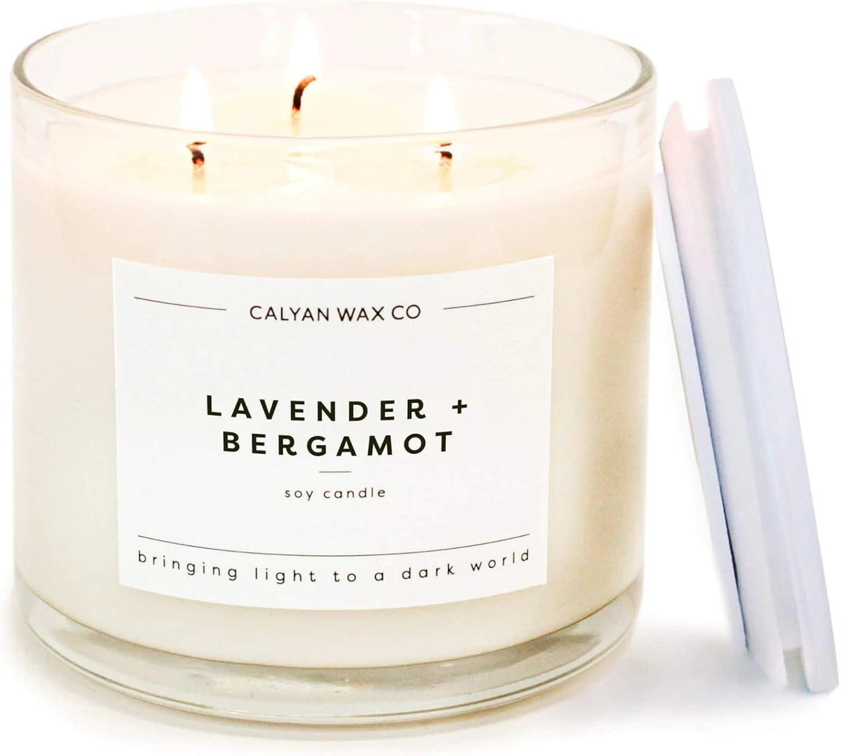 Calyan Wax Co. | 3 Wick Candle, Lavender + Bergamot Scented Candle