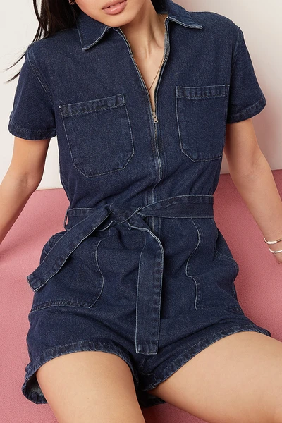 Combishort en jean Bleu roi - Etam sur Showroomprive.com