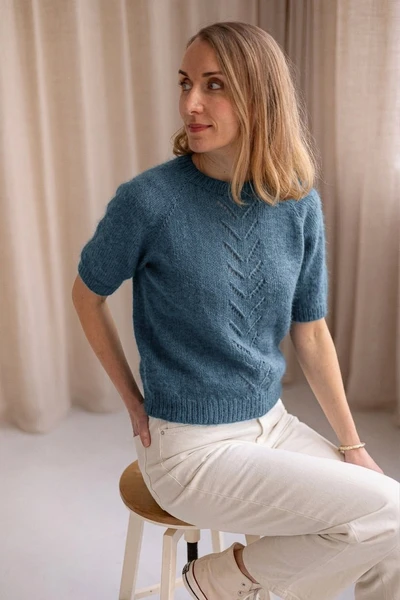 Joli Kit Tricot - Pull Colette bleu vintage