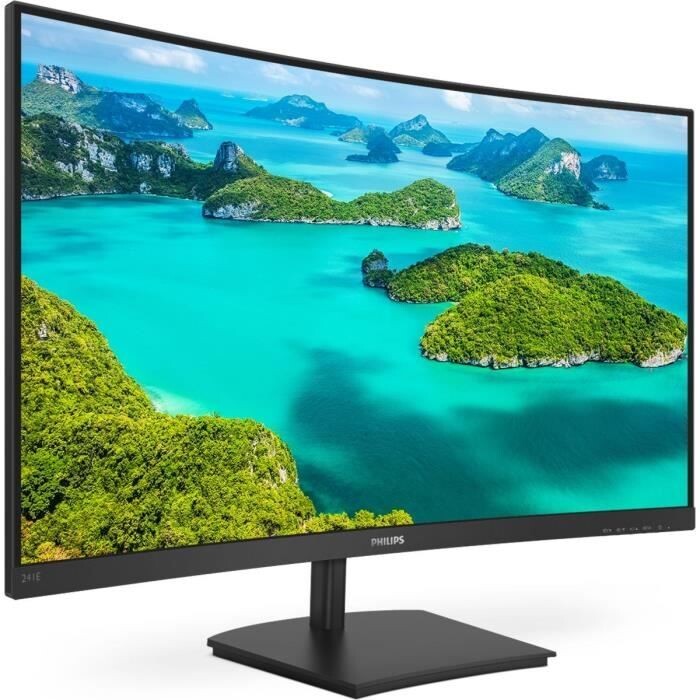 PHILIPS 241E1SCA - Ecran Gamer 24" Curved FHD - Dalle VA - 4ms - 75Hz VGA / HDMI - AMD FreeSync