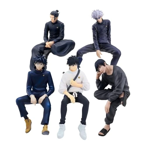 Zhongkaihua Figurines d'anime JJK Gojo Satoru Geto Suguru, Yuta, Fushiguro Megumi/Toji Figurine Sitting Statue PVC Anime Bouchon de nouilles Modèle Décorations Collection Ornements Cadeau