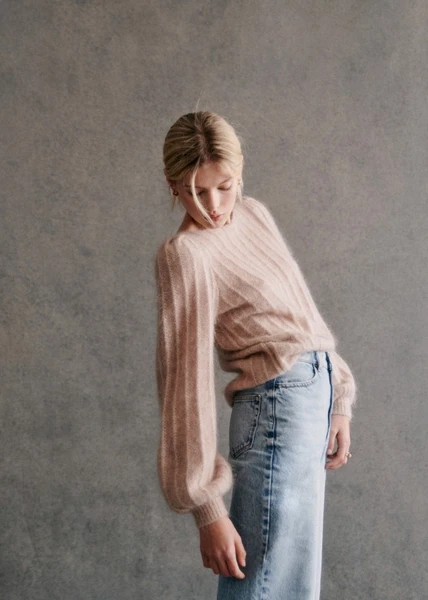 Pull Aretha - Beige Chiné - Kid mohair - Sézane