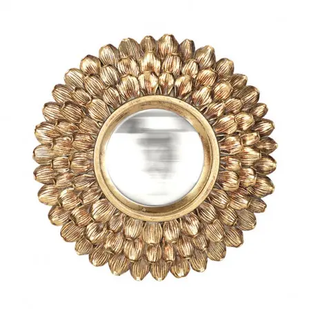 Acheter un miroir convexe pétales doré, Emdé
