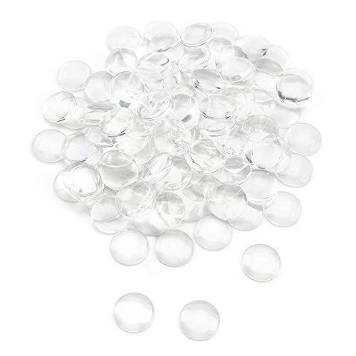 Arsuk® Lot de 70-80 galets de décoration ronds en verre Transparent 455 g