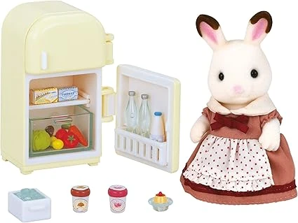 SYLVANIAN FAMILIES - 5014 - La maman lapin chocolat et réfrigérateur Multicolore