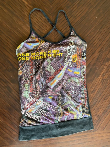 Top de tirantes Desigual con piedrecitas y2k vintage