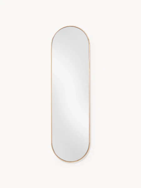 Miroir ovale de corps entier avec cadre en chêne Avery