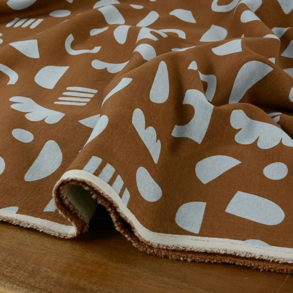 Jersey Sweat Envers Fourrure à Motifs Cœurs - Camel | Doux et Confortable
