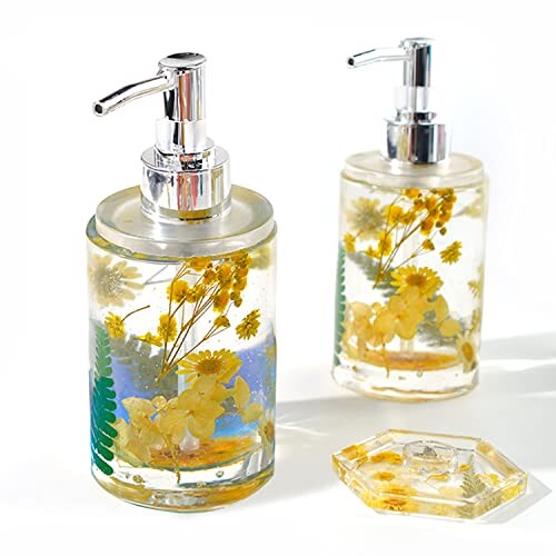 CAYUDEN Bouteille de Parfum Moule Resine Epoxy, 2 Pièces Silicone pour Moulage Kit Bouteille Stockage Moule Bricolage Porte-Stylo Resine Epoxy Complete Bougeoir Créatif Kit Resine Epoxy Complet