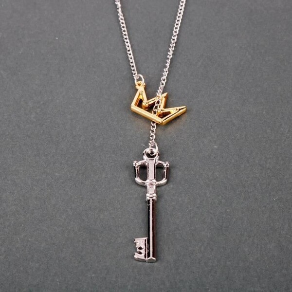 Collier Kingdom Hearts Cosplay Accessoires Clé Collier Pendentif Sora Clé Keyblade _Argent