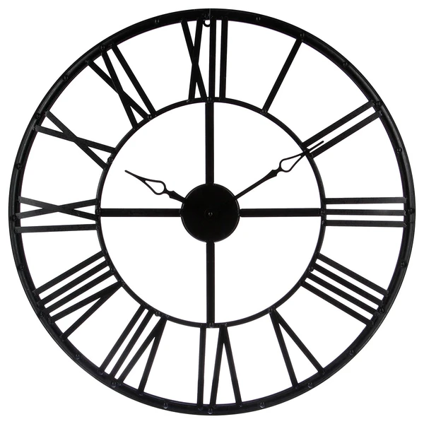 Horloge vintage métal noire D 70cm - Centrakor